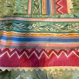 Vtg Collier Campbell GYPSY DANCE Full & Flat Fitted Sheet Set w/ 2 pillow cases